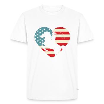 Western Rodeo USA Cheval Cadeau Cowboy - T-shirt Premium bio Homme - blanc - Devant - Nico (187cm)