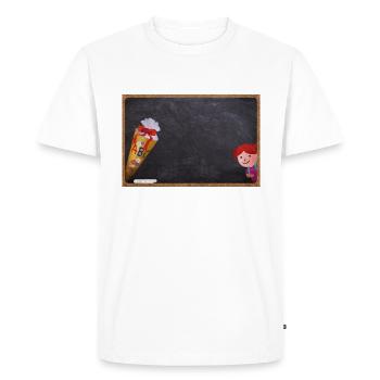 Premier jour d’école - T-shirt Premium bio Homme - blanc - Devant - Nico (187cm)