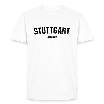 Stuttgart - Men's Premium Organic T-Shirt - white - Front - Nico (187cm)
