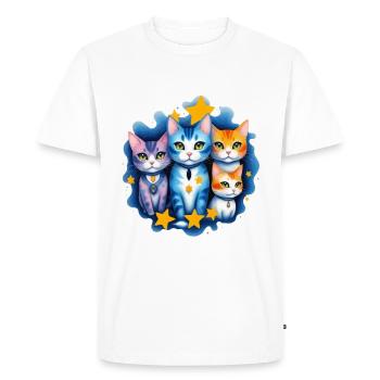 Cute Cat Family, Cat Gang - Men's Premium Organic T-Shirt - white - Front - Nico (187cm)