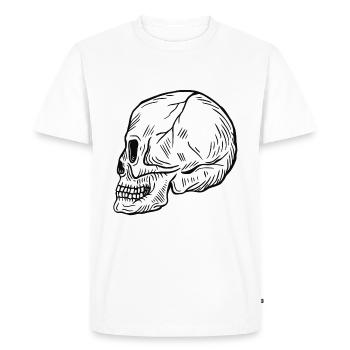 Skull Skeleton Skull Horror Cadeau d’Halloween - T-shirt Premium bio Homme - blanc - Devant - Nico (187cm)