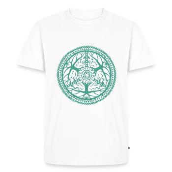 Mandala of Air and Wood - Men's Premium Organic T-Shirt - white - Front - Nico (187cm)