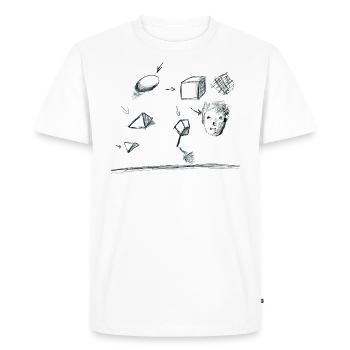 carnet de croquisPage 2 pour blanc - T-shirt Premium bio Homme - blanc - Devant - Nico (187cm)