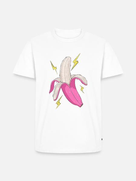 Power Banana - Männer Premium Bio T-Shirt - Weiß