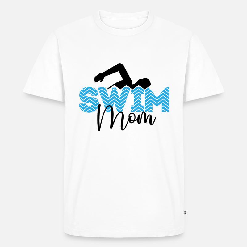 Swim mom Mutter eines Schwimmers - Männer Premium Bio T-Shirt - Weiß