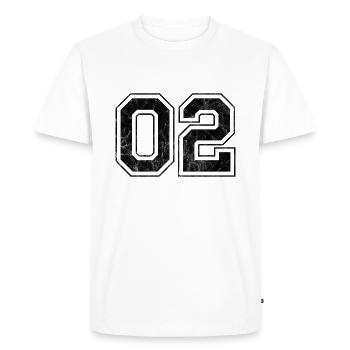 Numéro 02 - T-shirt Premium bio Homme - blanc - Devant - Nico (187cm)