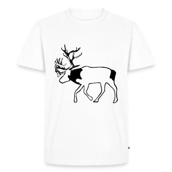 caribou - renne - noël - T-shirt Premium bio Homme - blanc - Devant - Nico (187cm)