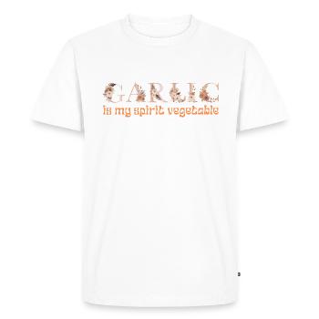 GARLIC IS MY SPIRIT VEGETABLE - Men's Premium Organic T-Shirt - white - Front - Nico (187cm)