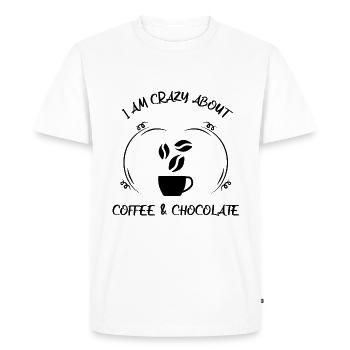 Café, expresso, café et chocolat - T-shirt Premium bio Homme - blanc - Devant - Nico (187cm)