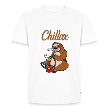 Chillax paresseux Shisha Relaxe Flet Cadeau - T-shirt Premium bio Homme - blanc - Devant - Nico (187cm)