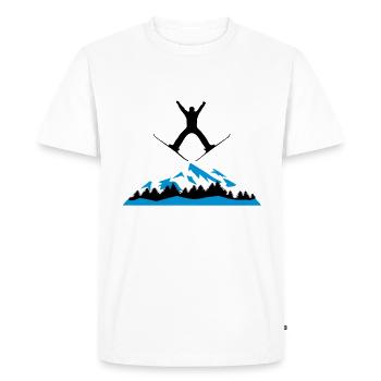 ski and mountain, ski jumping - Men's Premium Organic T-Shirt - white - Front - Nico (187cm)