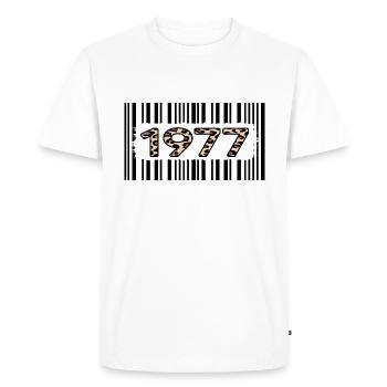 1977 anniversaire 45ans édition limitée léopard - T-shirt Premium bio Homme - blanc - Devant - Nico (187cm)