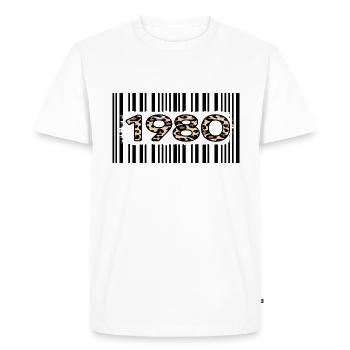 1980 anniversaire 42 ans anniversaire léopard limité - T-shirt Premium bio Homme - blanc - Devant - Nico (187cm)