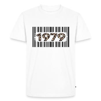 1979 birthday 43 years anniversary limited leopard - Men's Premium Organic T-Shirt - white - Front - Nico (187cm)