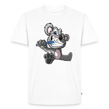 Koala brosse les dents chemise de sommeil - T-shirt Premium bio Homme - blanc - Devant - Nico (187cm)