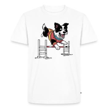 Dog Sport Agility Border Collie - Men's Premium Organic T-Shirt - white - Front - Nico (187cm)