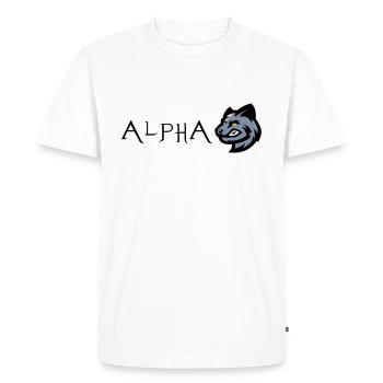 Wolf Wolf Alpha - Men's Premium Organic T-Shirt - white - Front - Nico (187cm)