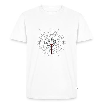 Trou de balle. Cool. Cadeau. Drôle. - T-shirt Premium bio Homme - blanc - Devant - Nico (187cm)