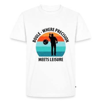 Boule Pétanque Boccia Boules - T-shirt Premium bio Homme - blanc - Devant - Nico (187cm)