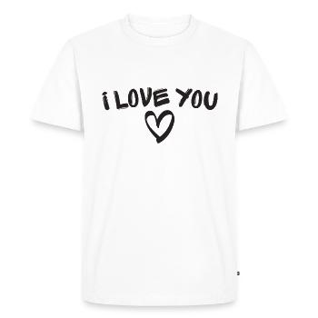 i love you - Men's Premium Organic T-Shirt - white - Front - Nico (187cm)