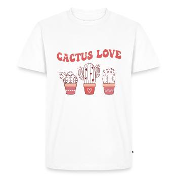 Cactus Love - Men's Premium Organic T-Shirt - white - Front - Nico (187cm)