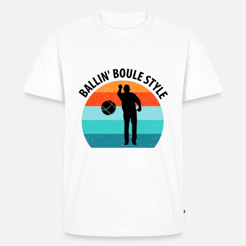 Boule Petanque Boccia Boules - Männer Premium Bio T-Shirt - Weiß