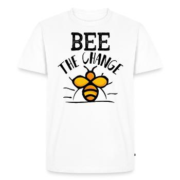Abeille apiculteur Bee The Change bien-être des animaux - T-shirt Premium bio Homme - blanc - Devant - Nico (187cm)