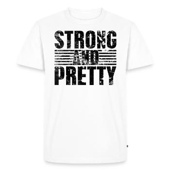 Strongman fort et joli bodybuilding - T-shirt Premium bio Homme - blanc - Devant - Nico (187cm)