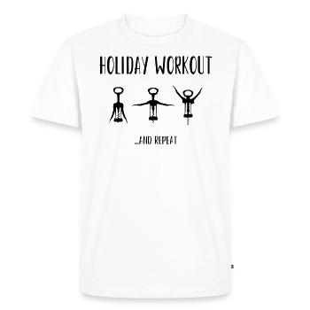 Funny holiday workout meme - Men's Premium Organic T-Shirt - white - Front - Nico (187cm)