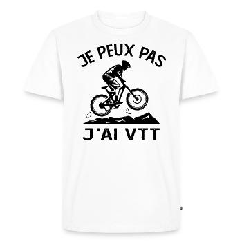 Je Peux Pas J'ai VTT - T-shirt Premium bio Homme - blanc - Devant - Nico (187cm)