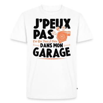 Je Peux Pas J'ai Des Trucs À Faire Dans Mon Garage - T-shirt Premium bio Homme - blanc - Devant - Nico (187cm)