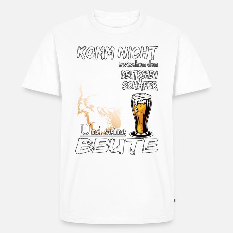 Schäfer Hund Bier - Schäferhunde Design - Männer Premium Bio T-Shirt - undefined