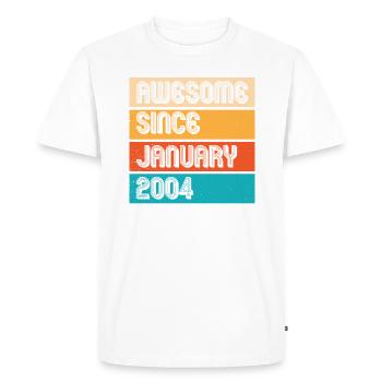 Génial depuis janvier 2004 - T-shirt Premium bio Homme - blanc - Devant - Nico (187cm)