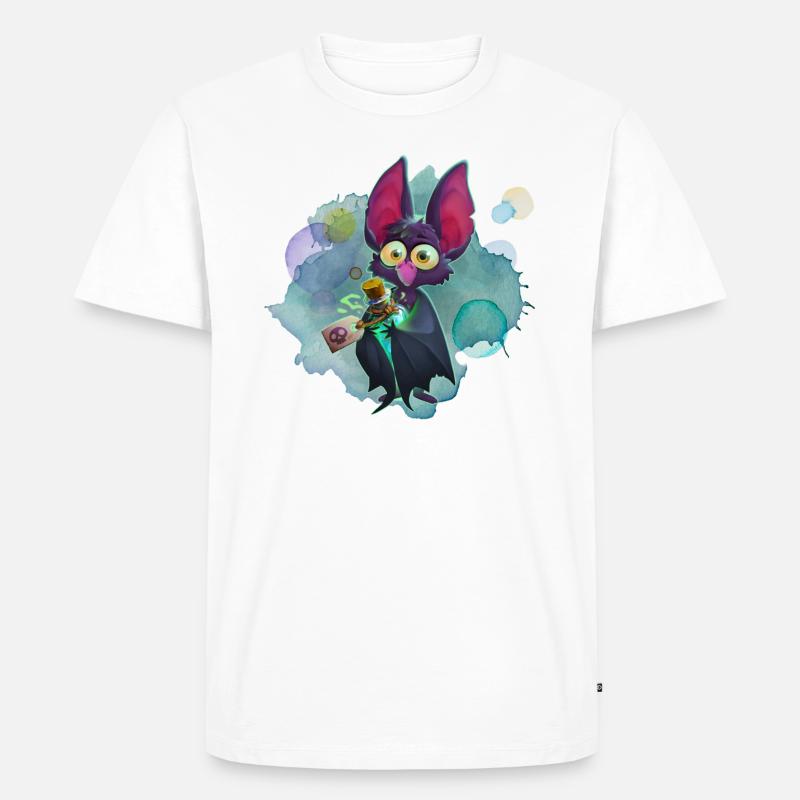 Fledermaus - Männer Premium Bio T-Shirt - Weiß