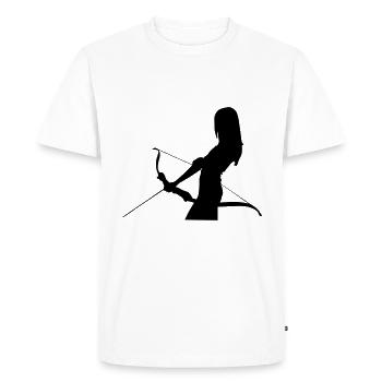 Archery arrow and bow - Men's Premium Organic T-Shirt - white - Front - Nico (187cm)