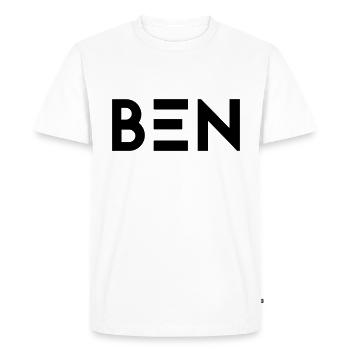 Prénom Ben - T-shirt Premium bio Homme - blanc - Devant - Nico (187cm)