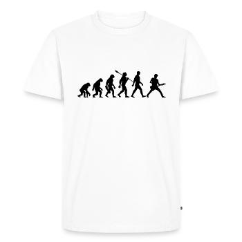 Evolution Guitarist Rock Musician - Men's Premium Organic T-Shirt - white - Front - Nico (187cm)