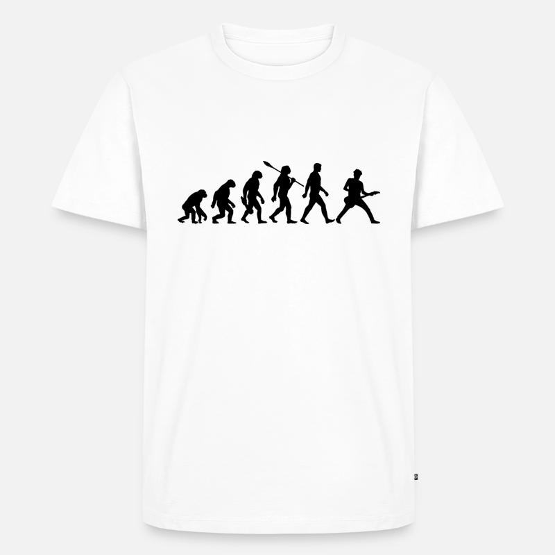 Evolution Gitarrist Rockmusiker - Männer Premium Bio T-Shirt - Weiß