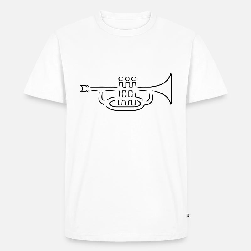 Trompete - Männer Premium Bio T-Shirt - Weiß