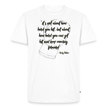 Rocky Inspirational Quote Black - Men's Premium Organic T-Shirt - white - Front - Nico (187cm)