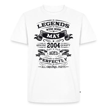 Légende Mai 2004 Millésime 2004 Anniversaire 2004 - T-shirt Premium bio Homme - blanc - Devant - Nico (187cm)