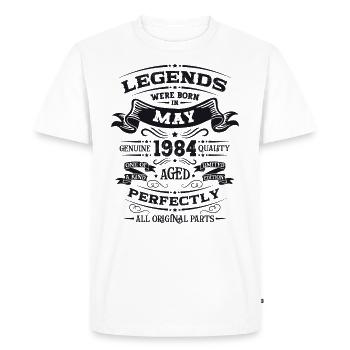 Légende Mai 1984 Millésime 1984 Anniversaire 1984 - T-shirt Premium bio Homme - blanc - Devant - Nico (187cm)