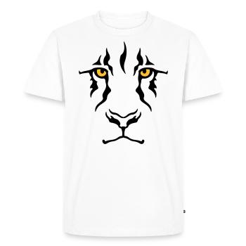 Le regard du lion - T-shirt Premium bio Homme - blanc - Devant - Nico (187cm)