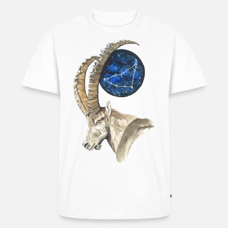 Steinbock mit dem Sternbild Steinbock - Männer Premium Bio T-Shirt - Weiß