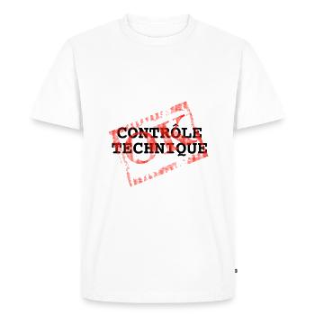 Controle Technique OK - T-shirt Premium bio Homme - blanc - Devant - Nico (187cm)