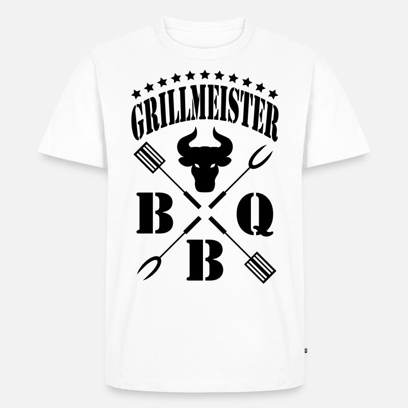 Grillmeister - Männer Premium Bio T-Shirt - Weiß