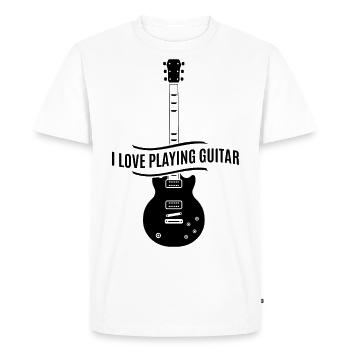 Gitarre - Guitar - I Love Playing Guitar - Men's Premium Organic T-Shirt - white - Front - Nico (187cm)