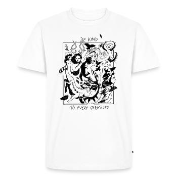 Soyez gentil - T-shirt Premium bio Homme - blanc - Devant - Nico (187cm)