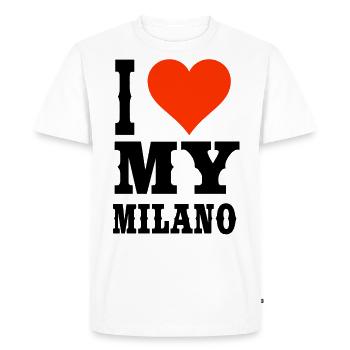 I love my Milano - cool Milan T-shirt - Men's Premium Organic T-Shirt - white - Front - Nico (187cm)