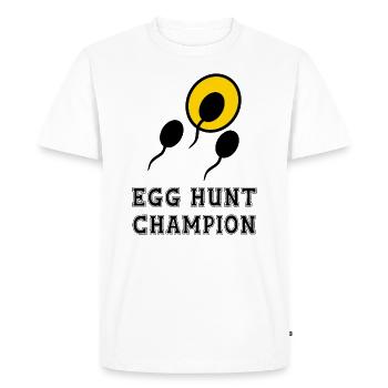 CHAMPION DE LA CHASSE AUX ŒUFS - T-shirt Premium bio Homme - blanc - Devant - Nico (187cm)